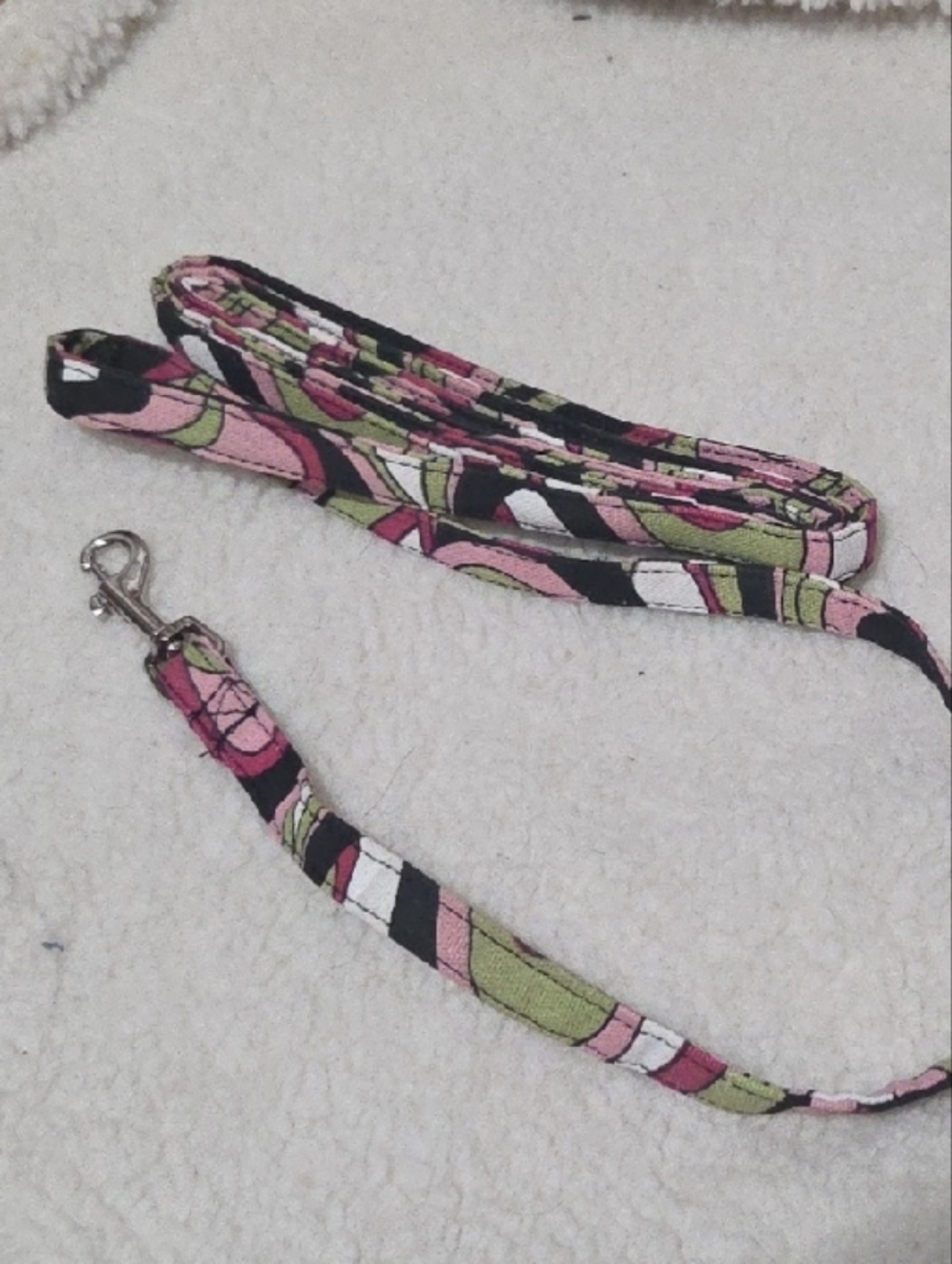 NWOT Pink & Green Patterned 6 foot Dog Leash - Handmade